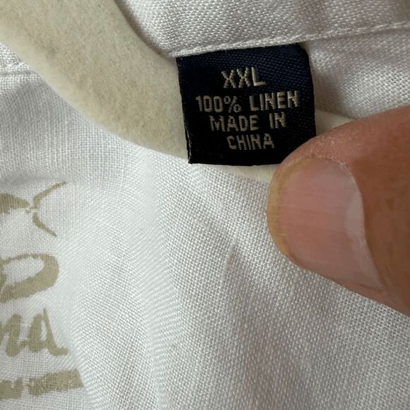 Tommy Bahama Men's 100% Linen Long‎ Sleeve Button Up Shirt White Size XXL - Picture 4 of 7